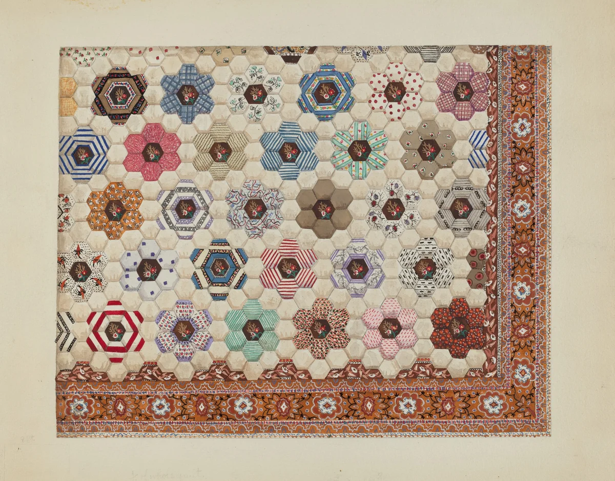 Patchwork Quilt by Irene Schaefer, index of american design, 1936