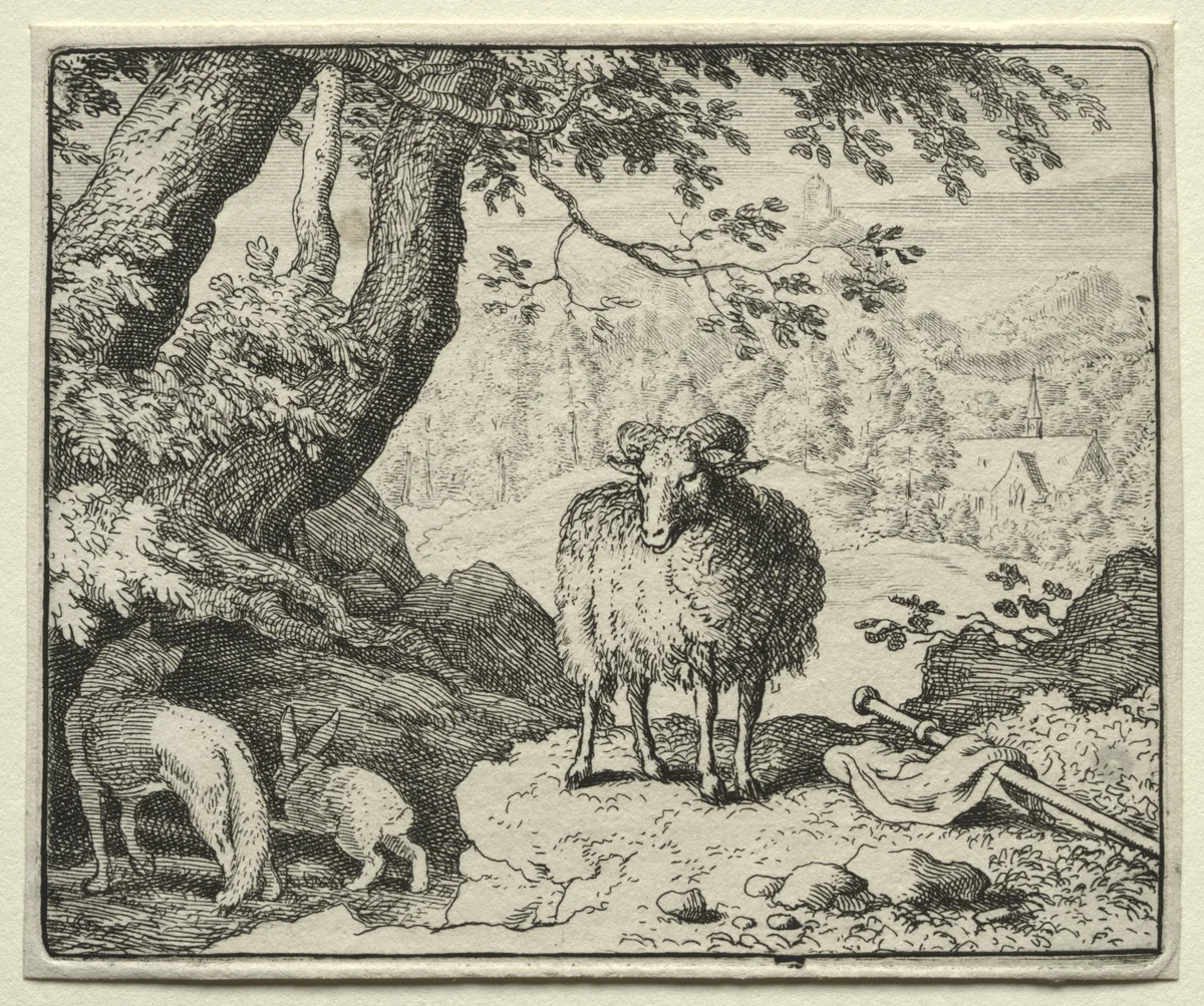 Reynard the Fox: Reynard Returns Home by Allart van Everdingen, print, 1650-1675