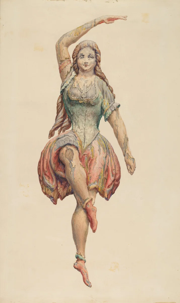 Dancing Girl from Spark's Carousel Wagon by Katharine Merrill, index of american design, 1938