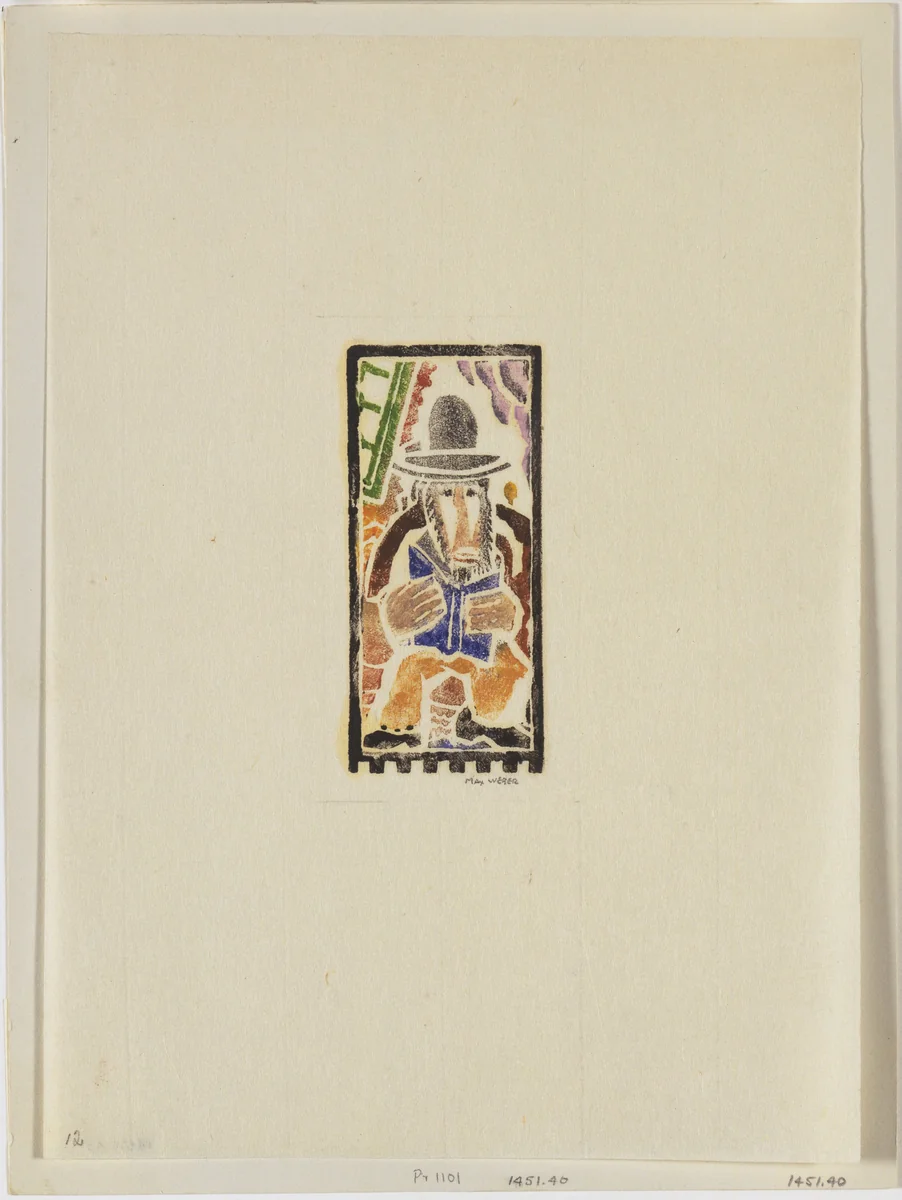 Rabbi Reading by Max Weber, print, 1919