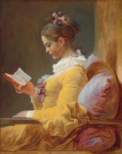 Young Girl Reading by Jean Honoré Fragonard, painting, 1769