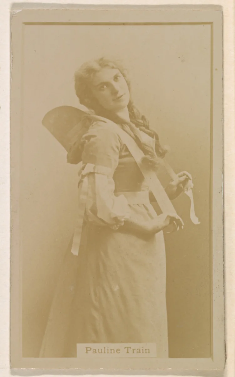 Pauline Train, from the Actresses series (N245) issued by Kinney Brothers to promote Sweet Caporal Cigarettes by Kinney Brothers Tobacco Company, photograph, 1890