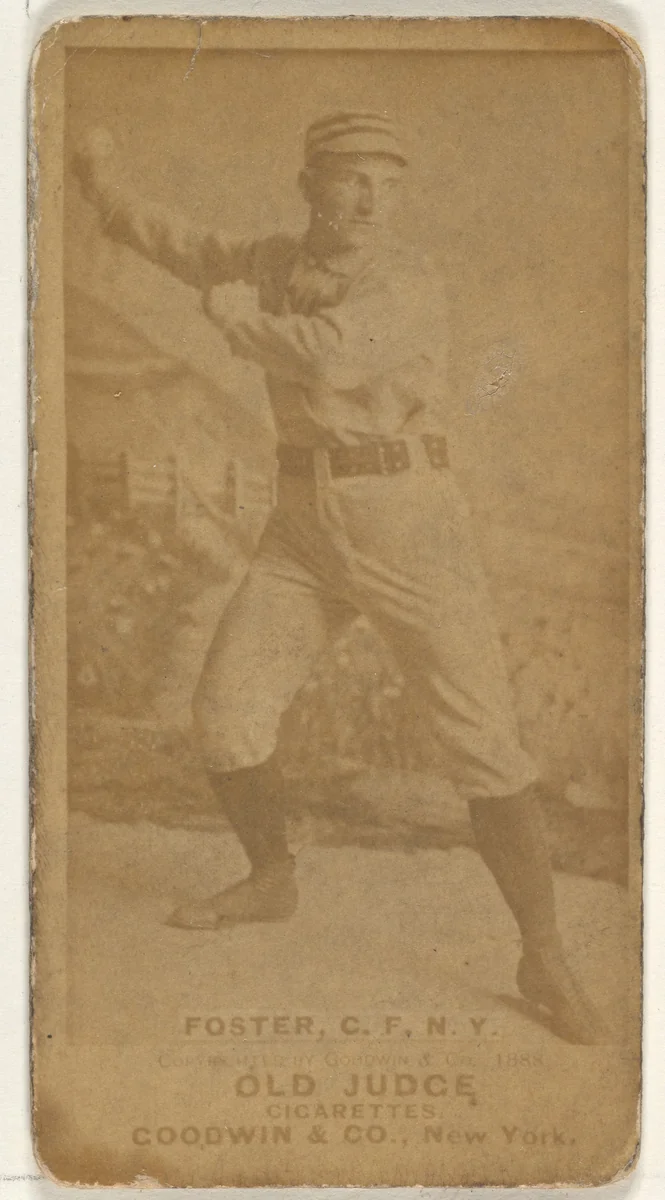 Elmer Ellsworth Foster, Center Field, New York, from the Old Judge series (N172) for Old Judge Cigarettes by Goodwin & Company, photograph, 1888