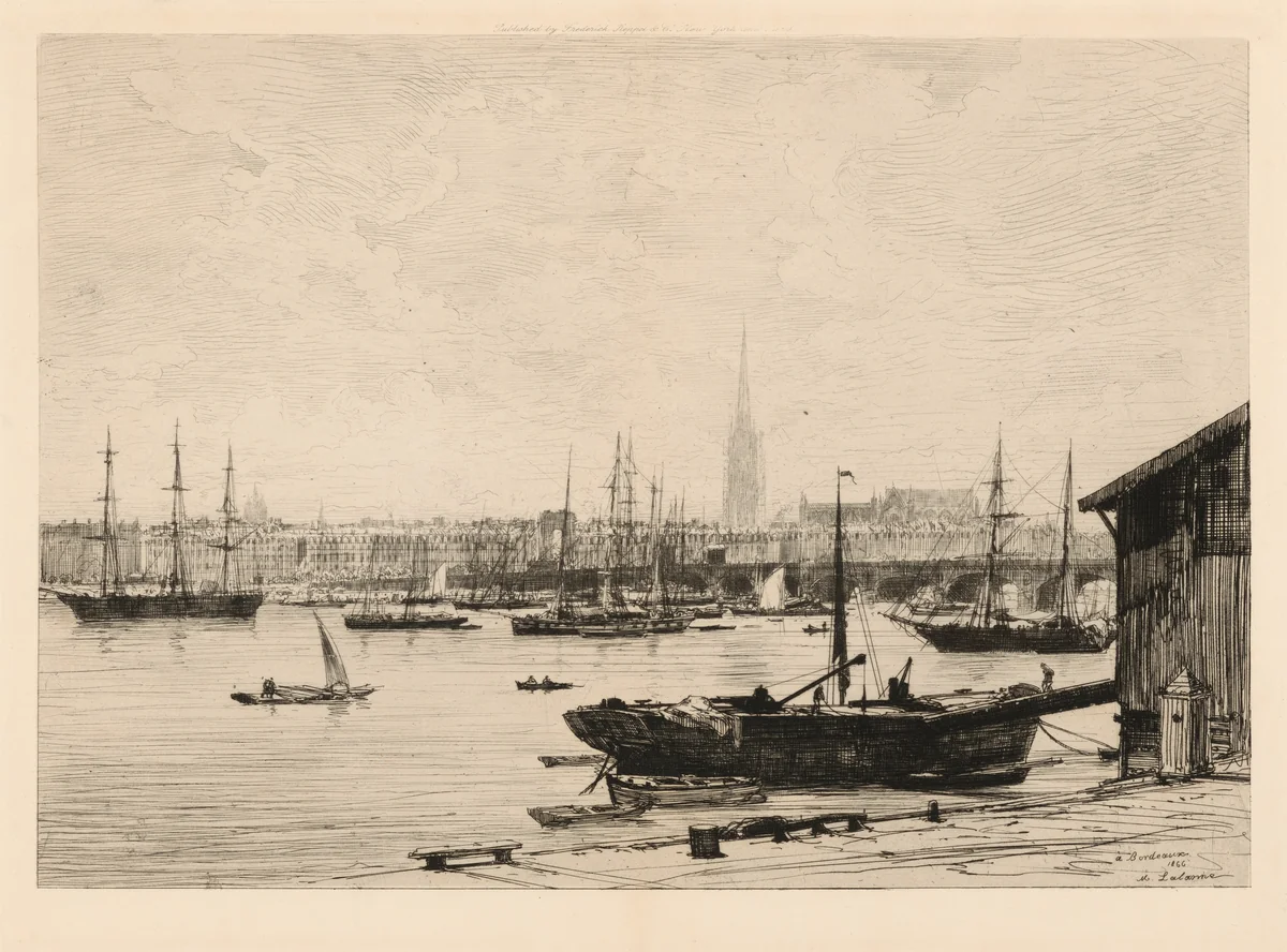 À Bordeaux (At Bordeaux) by Maxime Lalanne, print, 1866