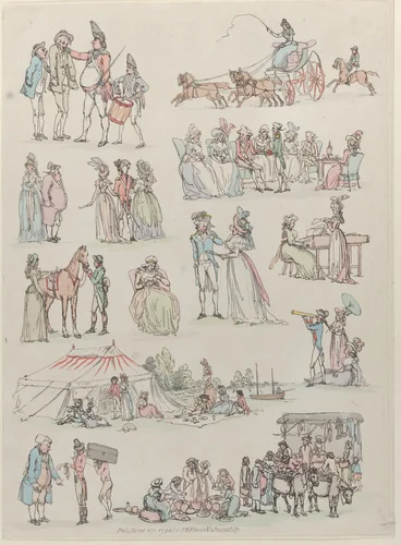 Plate 7, Outlines of Figures, Landscapes and Cattle...for the Use of Learners by Thomas Rowlandson, print, 1790