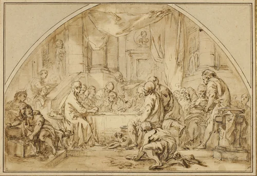 Study for The Last Supper by Jean Baptiste Huet, drawing, 1787-1797