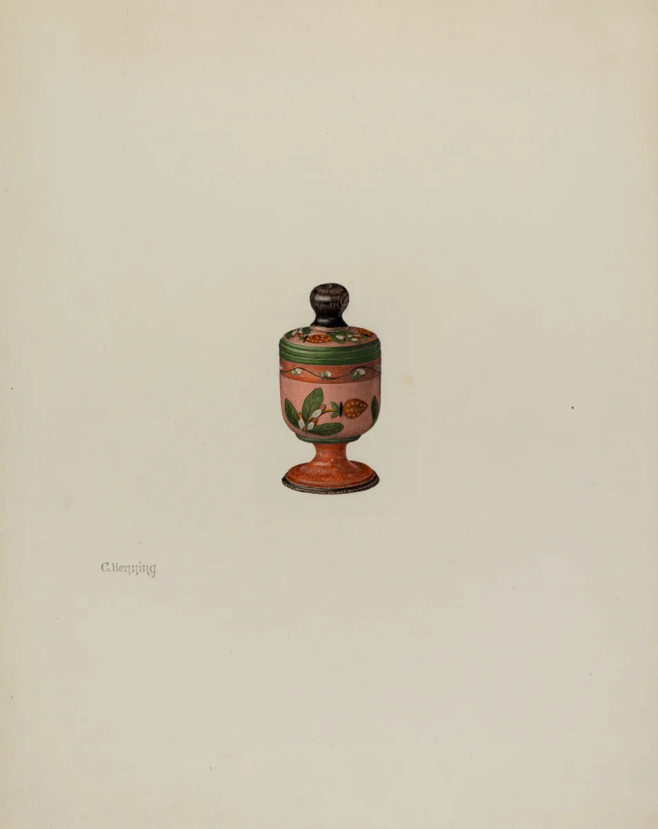 Pa. German Saffron Box by Charles Henning, index of american design, 1935-1942