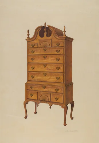 Highboy by Leonard Battee, index of american design, 1939