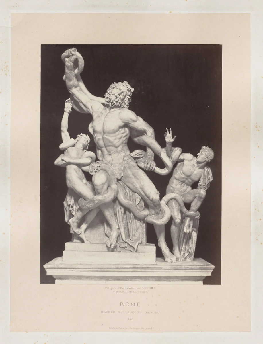 Rome: Groupe de Laocoon (Vatican) by Charles Soulier, photograph, 1855-1865