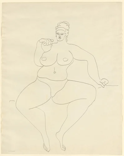Seated Woman by Gaston Lachaise, drawing, 1929