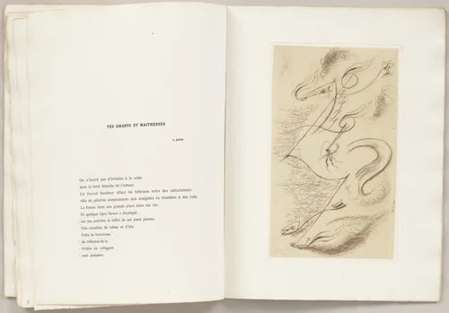 Plate (folio 10) from C'est les bottes de 7 lieues: Cette phrase "Je me vois", by André Masson, illustrated book, 1926