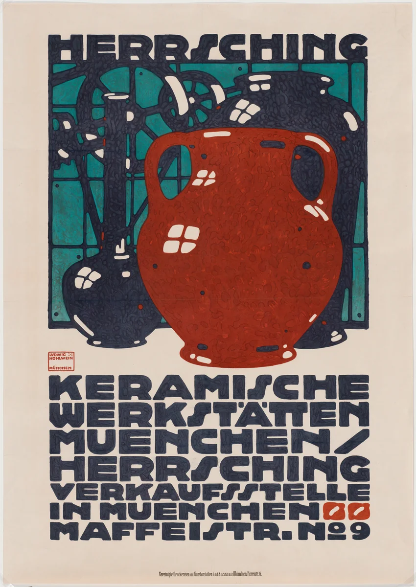 Herr Sching Keramische Werkstätten by Ludwig Hohlwein, design, 1910
