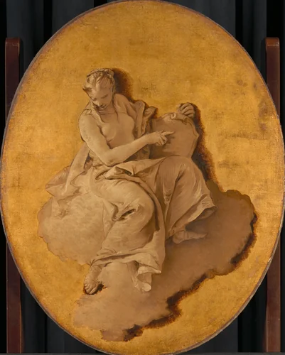 Allegorical Figure of a Woman with a Shield or a Mirror (Prudence?) by Giovanni Battista Tiepolo, painting, 1740-1750