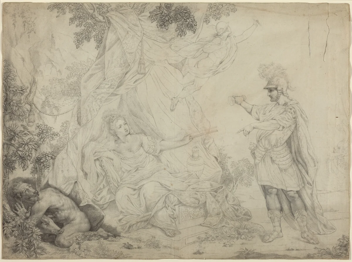 Circe and Ulysses by French 19th Century, drawing, 1800-1899