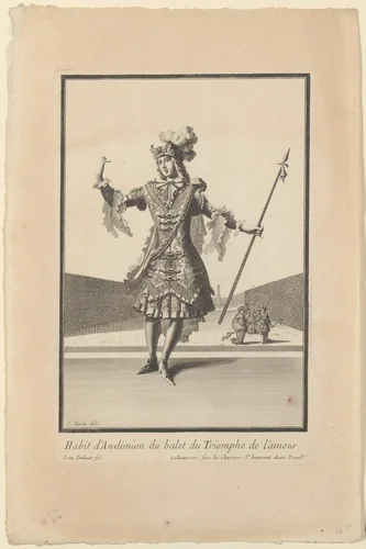 Costume of Endymion from the Ballet "Triumph of Love" (Habit d'Andimion du balet du 'Triomphe de l'amour) by Jean Berain, print, 1676-1686