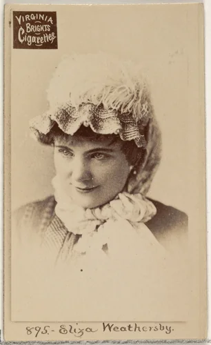 Card 895, Eliza Weathersby, from the Actors and Actresses series (N45, Type 2) for Virginia Brights Cigarettes by Allen & Ginter, photograph, 1885-1891