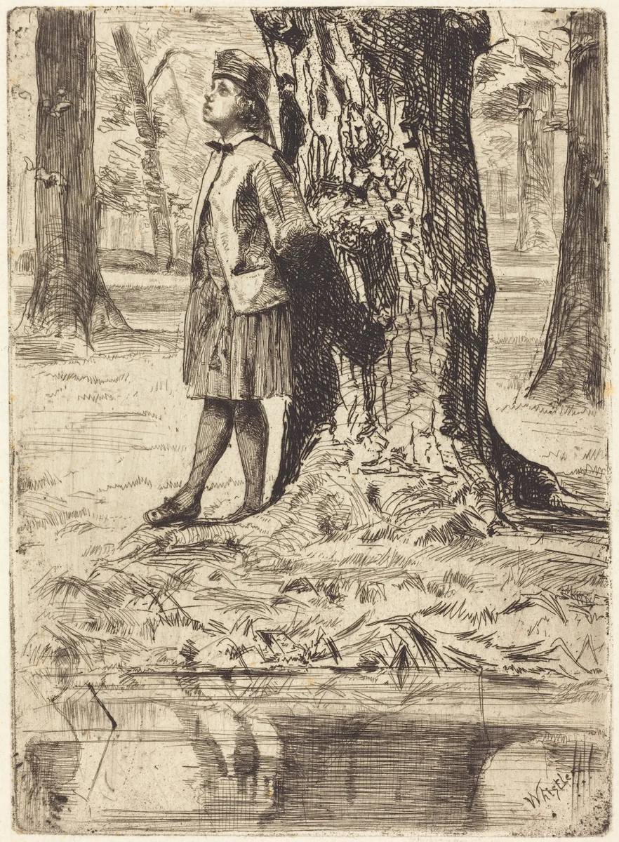 Seymour Standing under a Tree by James McNeill Whistler, print, 1859
