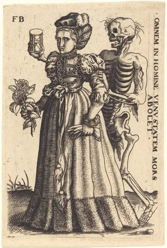 Young Woman and Death by Master F.B., print, 1480-1599