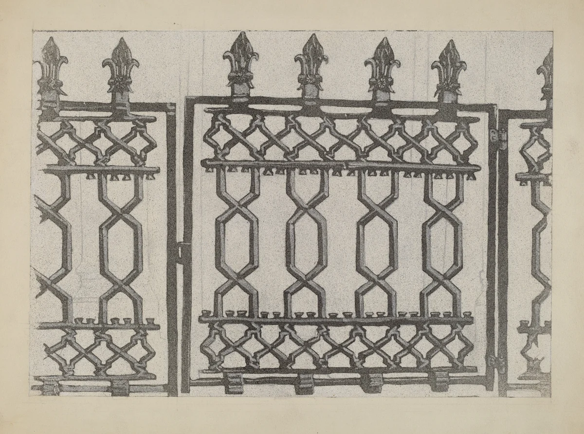 Cast Iron Rail and Gate by Aurelia Arbo, index of american design, 1936