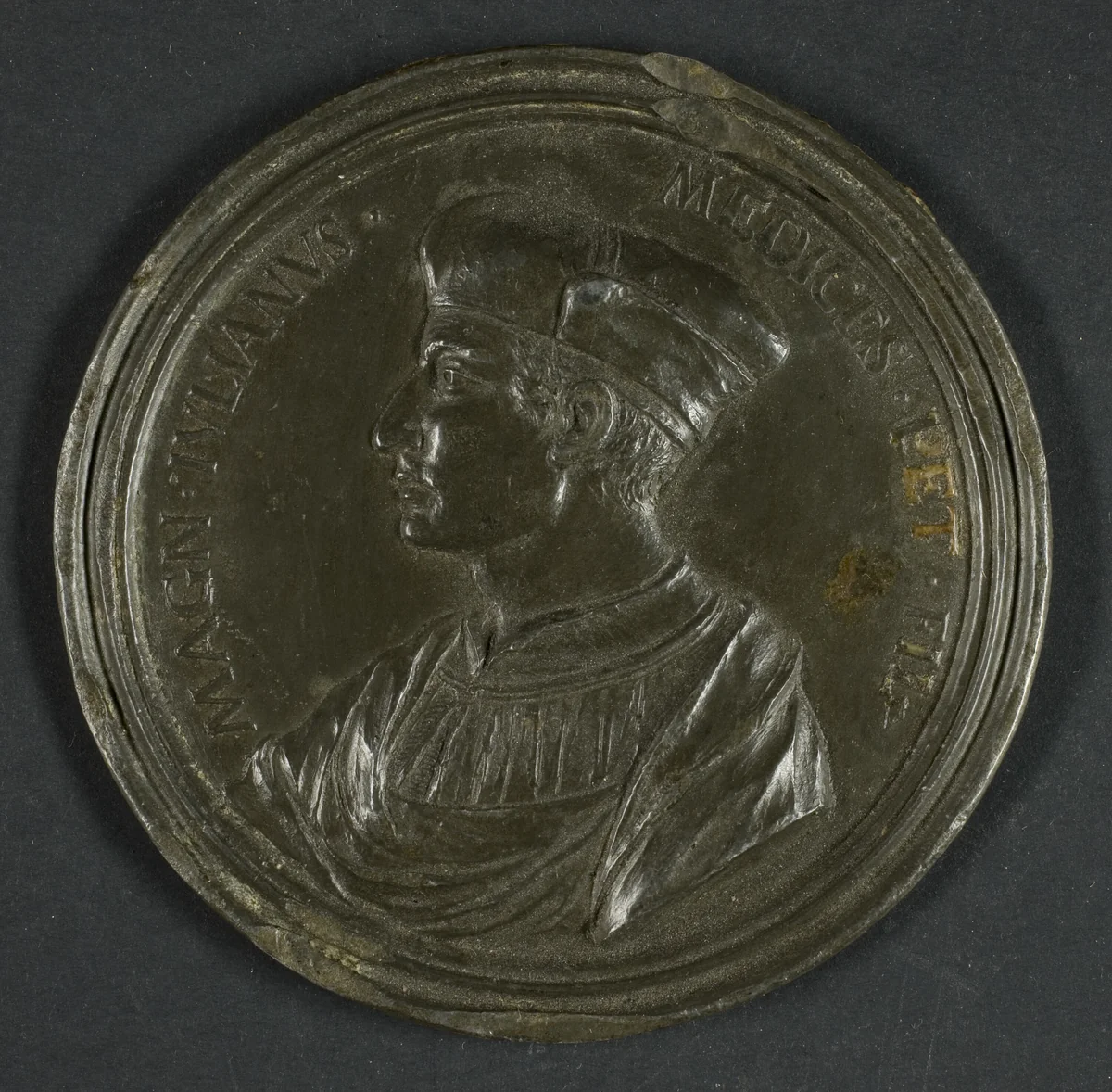 Medal Depicting Giuliano de' Medici (1453–1478) by Antonio Francesco Selvi, metalwork, 1739