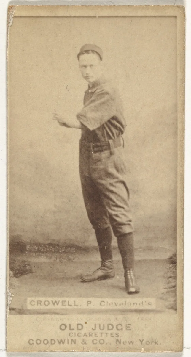 William Theodore "Billy" Crowell, Pitcher, Cleveland, from the Old Judge series (N172) for Old Judge Cigarettes by Goodwin & Company, photograph, 1887-1890