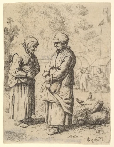 The Two Gossips (copy) by Adriaen van Ostade, print, 1625-1976