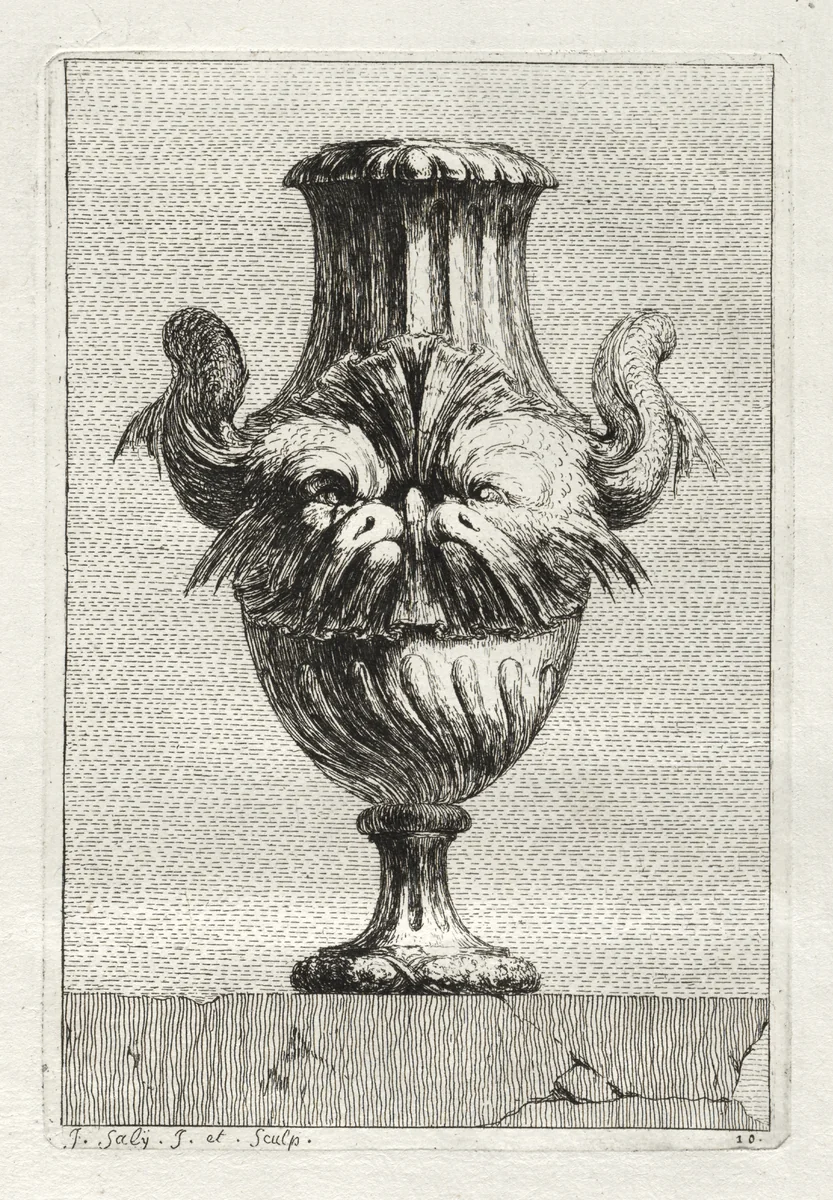 Suite of Vases: Plate 10 by Jacques François Saly, print, 1746