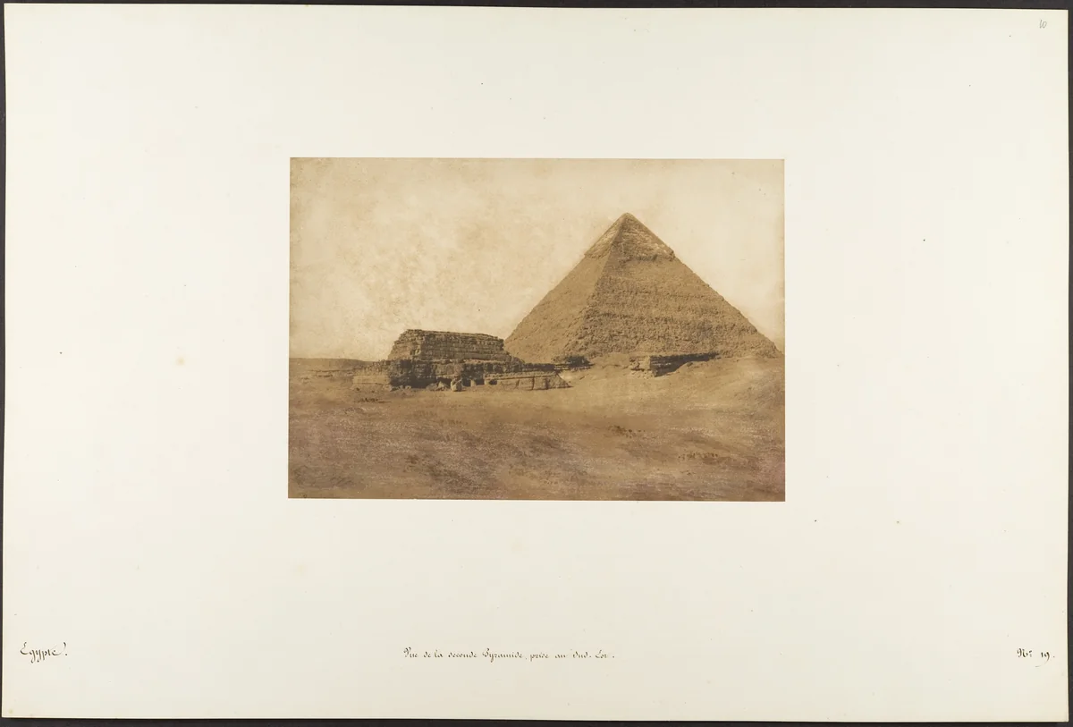 Pyramid of Chephren (Khafre), viewed from the southeast, Egypt by Maxime Du Camp, photograph, 1849