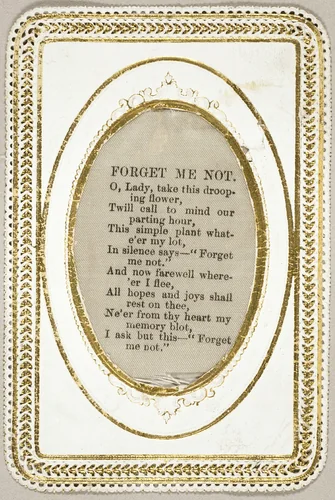 Forget Me Not (valentine) by David Mossman, other, 1860-1869