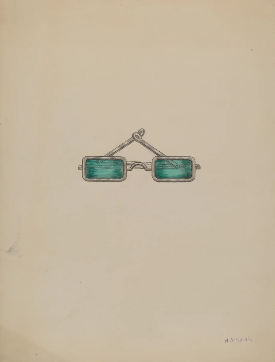Spectacles with Green Lenses by Herbert Marsh, index of american design, 1936