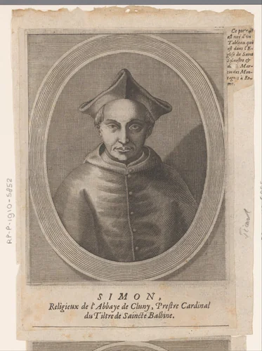 Portret van Simon de Cluny by Etienne Picart, print, 1660
