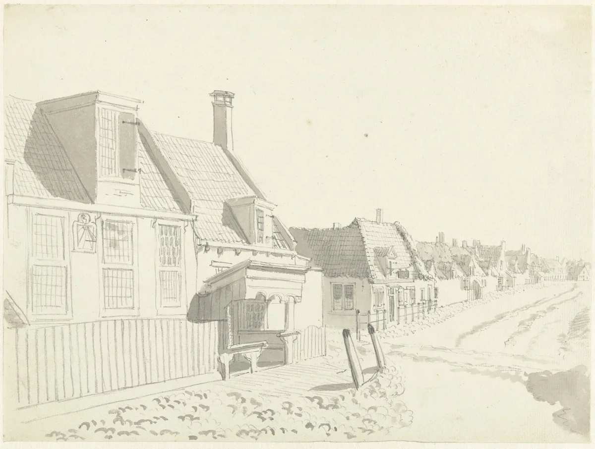 Gezicht te Westkapelle, op Walcheren by anonymous, drawing, 1700-1800