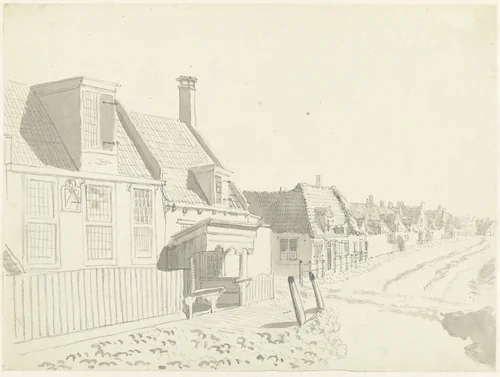 Gezicht te Westkapelle, op Walcheren by anonymous, drawing, 1700-1800