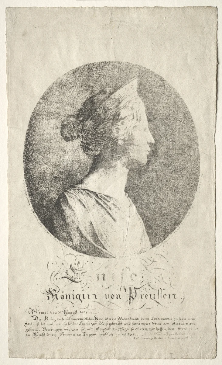 Queen Louise of Prussia by Johann Gottfried Niedlich, print