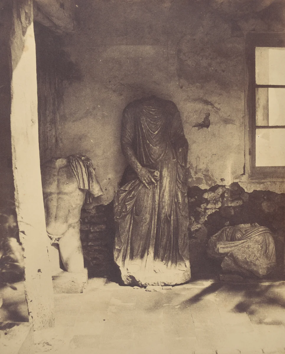 Untitled [Roman sculptures, Cherchell Museum] by John Beasley Greene, photograph, 1856