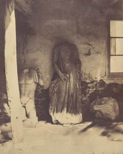 Untitled [Roman sculptures, Cherchell Museum] by John Beasley Greene, photograph, 1856