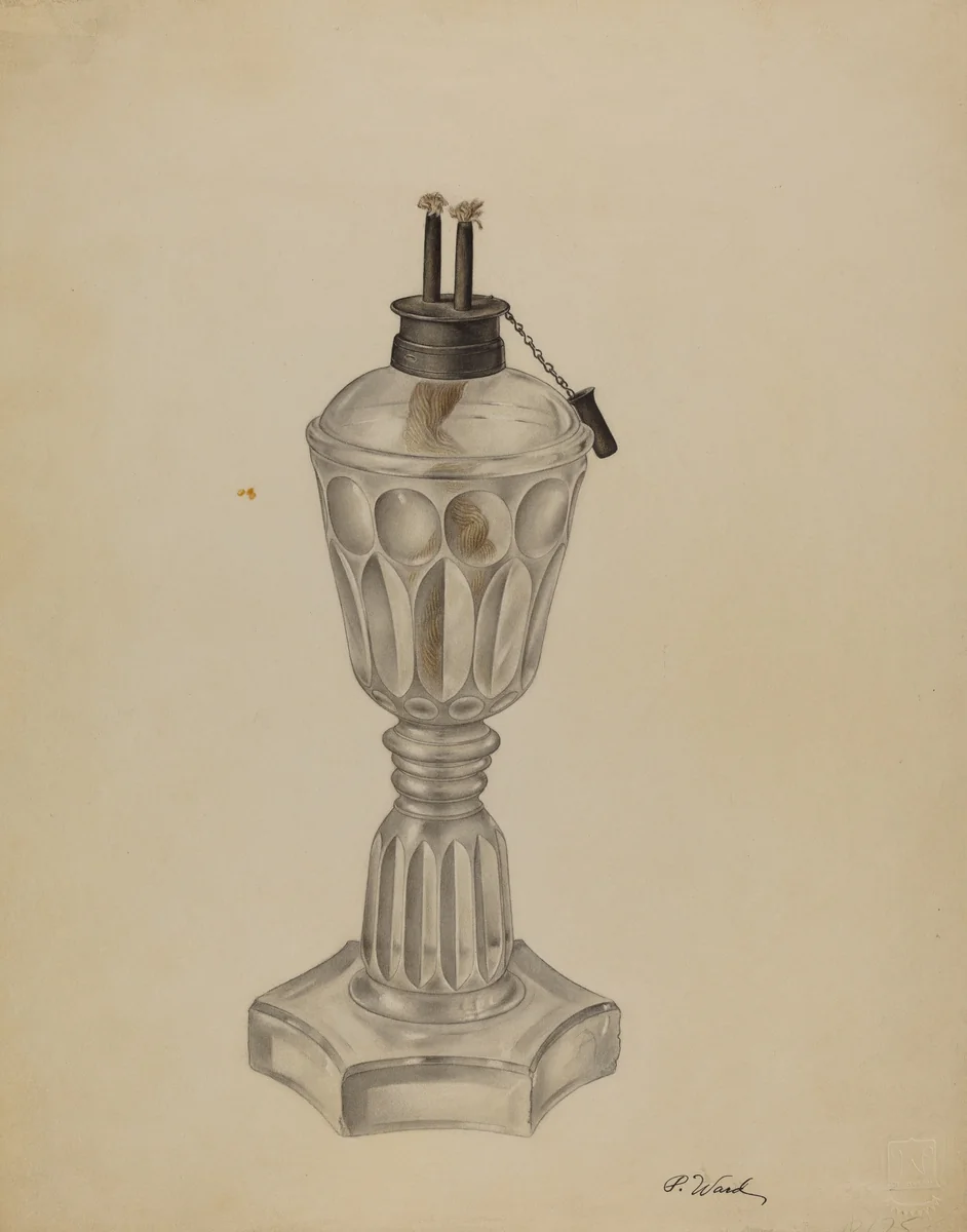 Camphene Lamp by Paul Ward, index of american design, 1935-1942