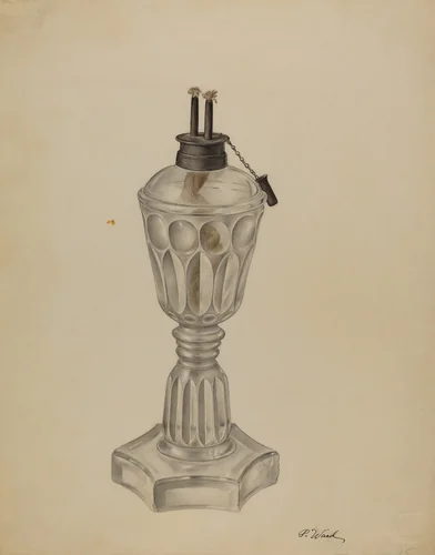 Camphene Lamp by Paul Ward, index of american design, 1935-1942