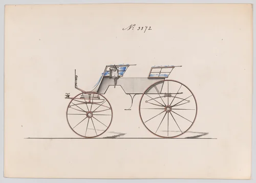 Design for T-Cart, no. 3372 by Brewster & Co., drawing, 1877
