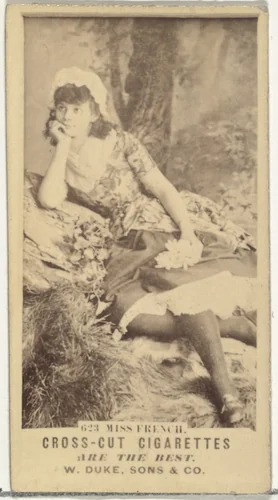 Card Number 623, Miss French, from the Actors and Actresses series (N145-3) issued by Duke Sons & Co. to promote Cross Cut Cigarettes by W. Duke, Sons & Co., photograph, 1880-1889