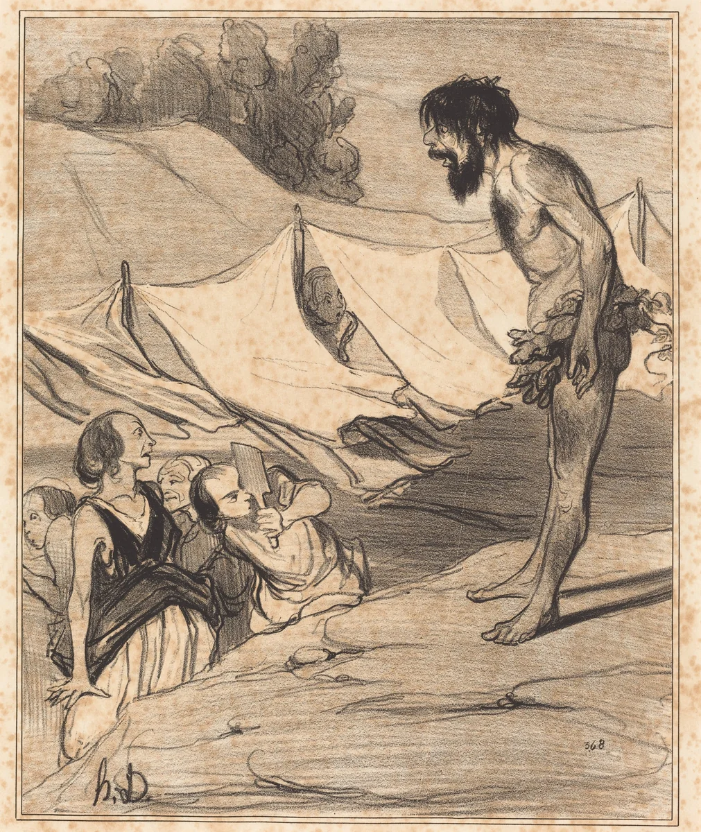 Présentation d'Ulysse a Nausica by Honoré Daumier, print, 1842