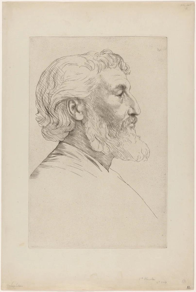 Sir Frederic Leighton by Alphonse Legros, print, 1873-1883