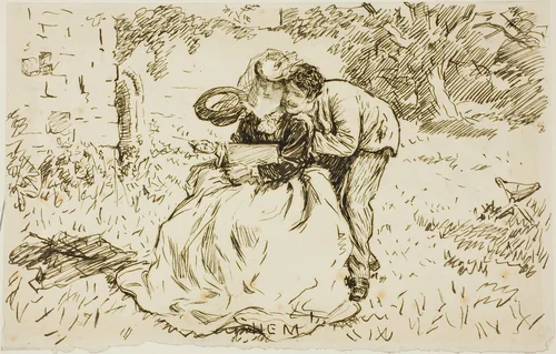 Perspective by Charles Samuel Keene, drawing, 1870-1891