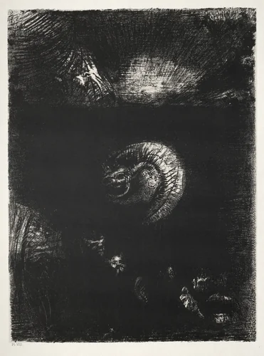And All Manner of Frightful Creatures Arise by Odilon Redon, print, 1888