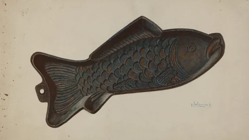 Cast Iron Baking Mold by Luther Wenrich, index of american design, 1941