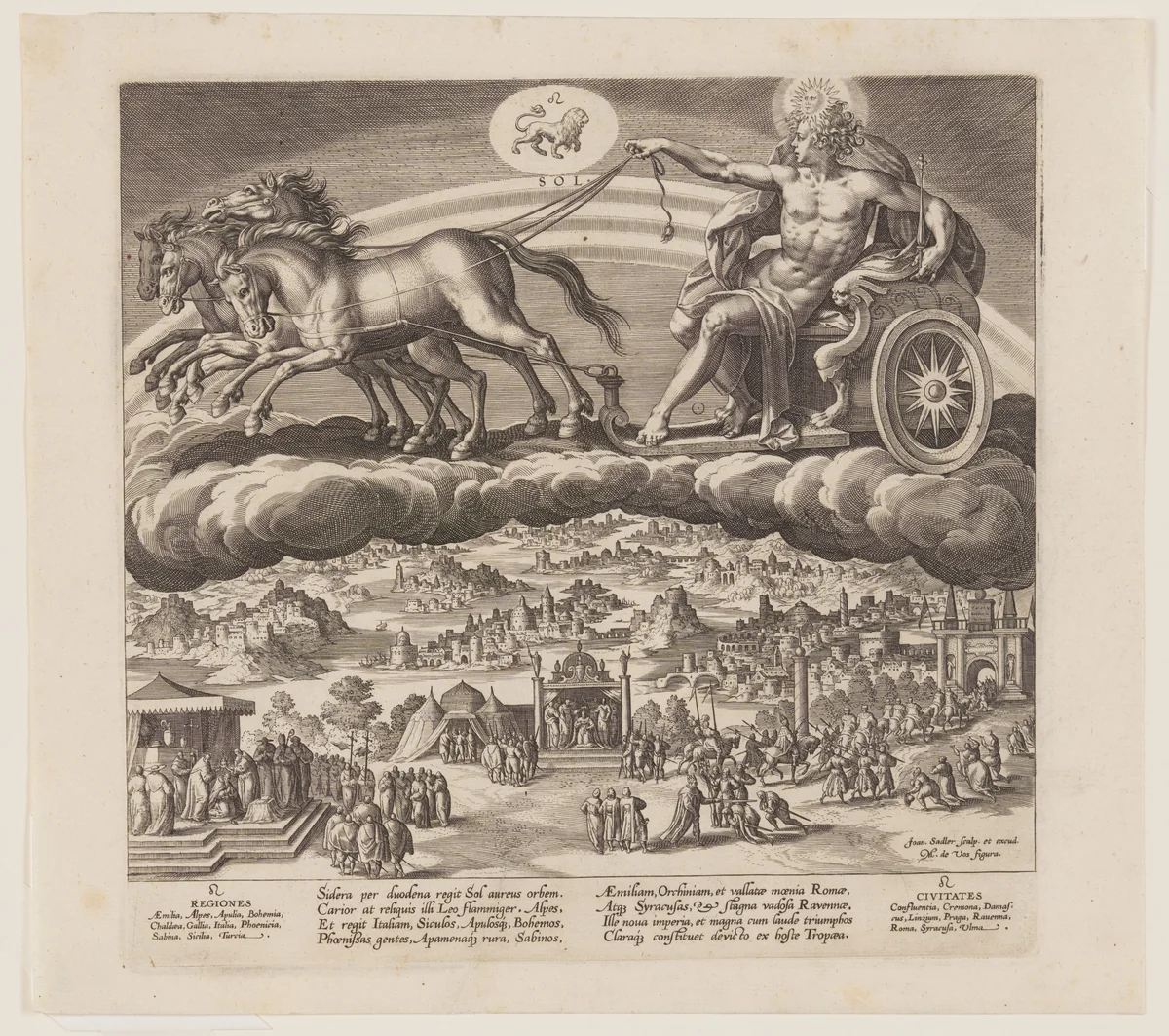 The Sun, from The Seven Planets by Jan Sadeler I, print, 1585