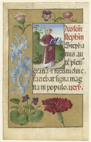 De heilige Stephanus by anonymous, drawing, 1400-1499