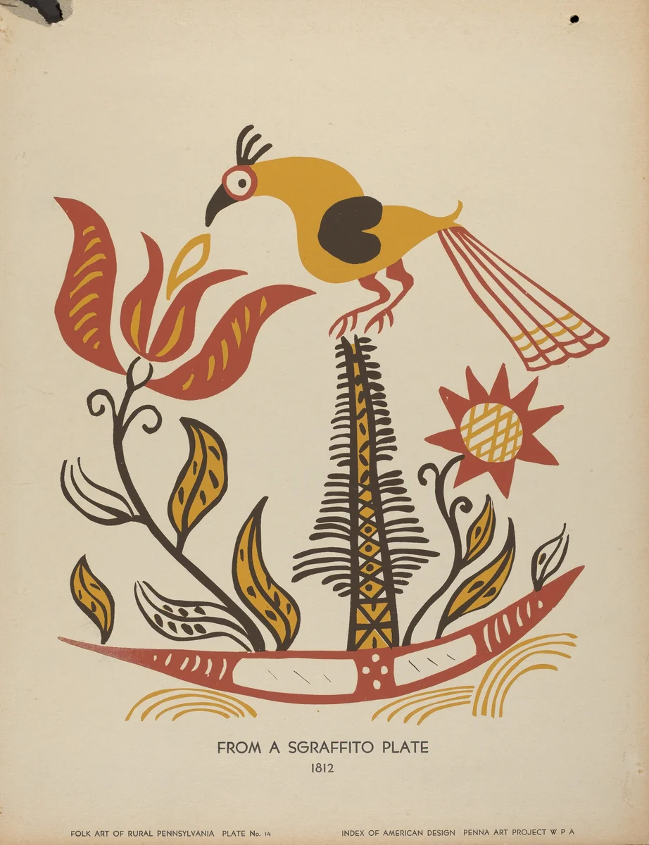 Plate 14: From Portfolio "Folk Art of Rural Pennsylvania" by American 20th Century, index of american design, 1939