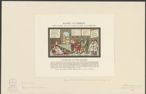 Uitleg van het Raadsel van Nijmegen of het Gecompliceerde Huwelijk by anonymous, print, 1880-1950