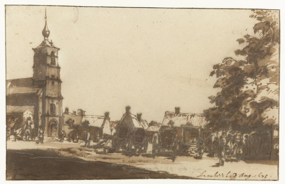 Lembeek by Constantijn Huygens, drawing, 1675